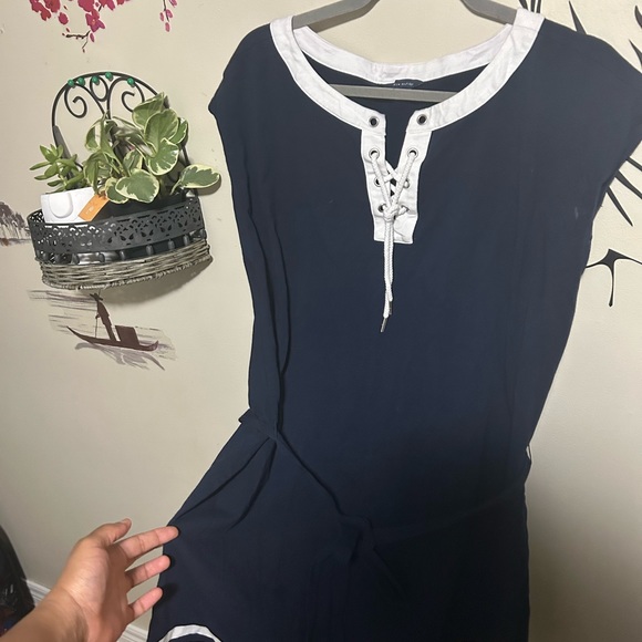 Vintage Tommy Hilfiger Navy Blue & White Dress - Picture 5 of 8
